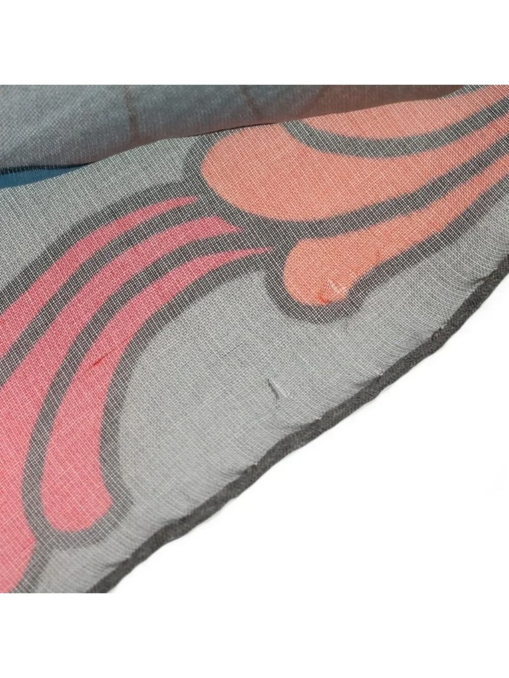 Chrome Hearts Flrl Print Scarf Multi Floral Cross Silk Gray Multicolor